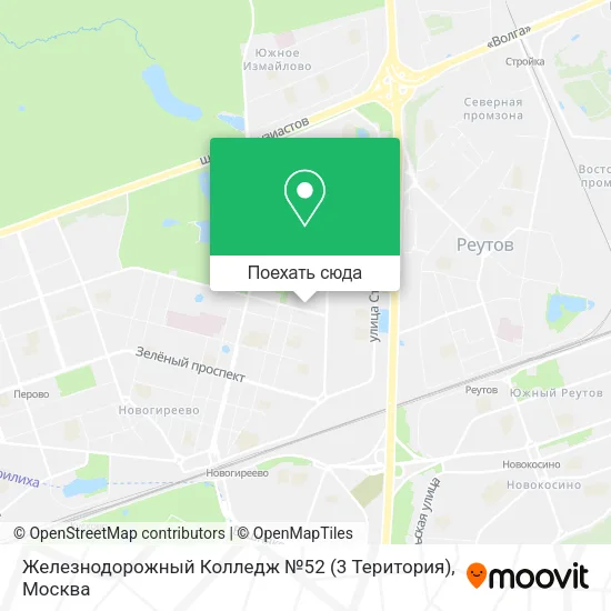 Карта Железнодорожный Колледж №52 (3 Територия)