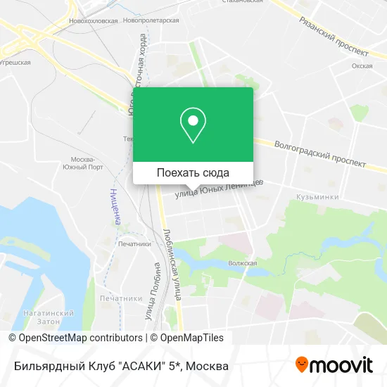 Карта Бильярдный Клуб "АСАКИ" 5*