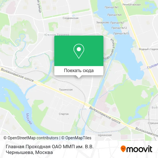 Карта Главная Проходная ОАО ММП им. В.В. Чернышева