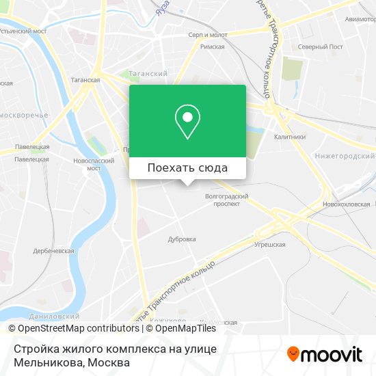 Карта Стройка жилого комплекса на улице Мельникова
