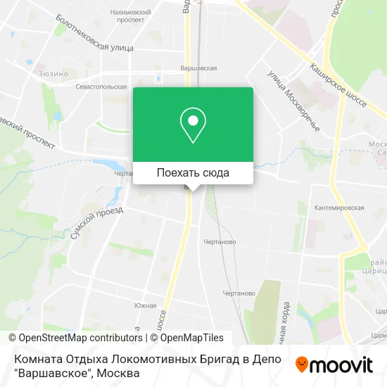 Карта Комната Отдыха Локомотивных Бригад в Депо "Варшавское"