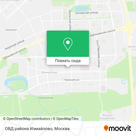 Карта ОВД района Измайлово