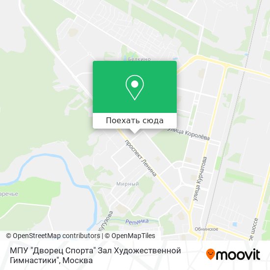 Карта МПУ "Дворец Спорта" Зал Художественной Гимнастики"