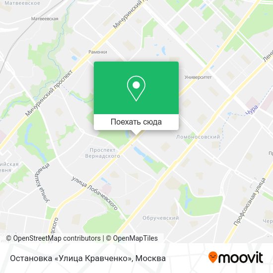 Карта Остановка «Улица Кравченко»
