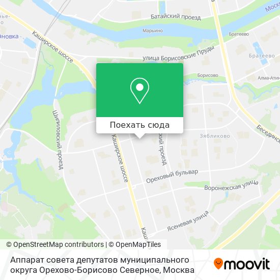 Карта Аппарат совета депутатов муниципального округа   Орехово-Борисово Северное