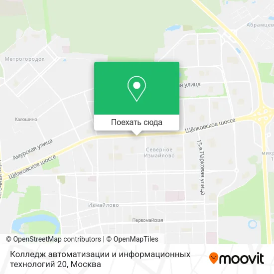 Карта Колледж автоматизации и информационных технологий 20