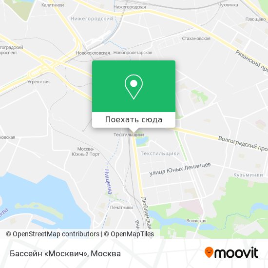 Карта Бассейн «Москвич»