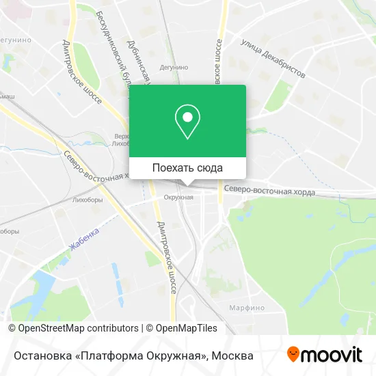 Карта Остановка «Платформа Окружная»