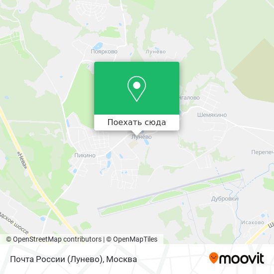 Карта Почта России (Лунево)