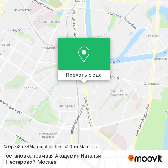 Карта остановка трамвая Академия Натальи Нестеровой