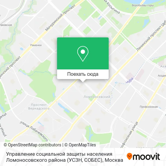 Карта Управление социальной защиты населения Ломоносовского района (УСЗН, СОБЕС)