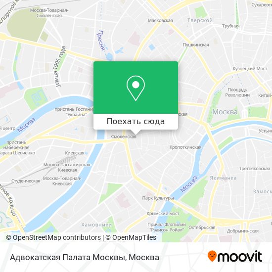 Карта Адвокатская Палата Москвы