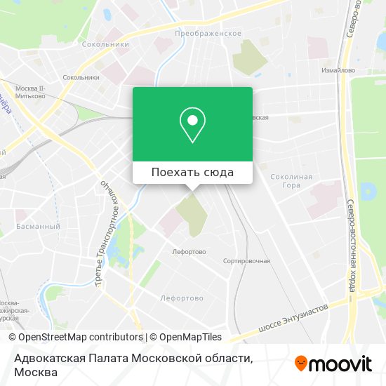 Карта Адвокатская Палата Московской области
