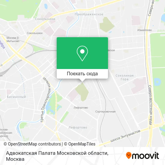 Карта Адвокатская Палата Московской области