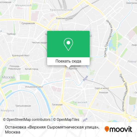 Карта Остановка «Верхняя Сыромятническая улица»