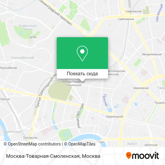 Карта Москва-Товарная-Смоленская