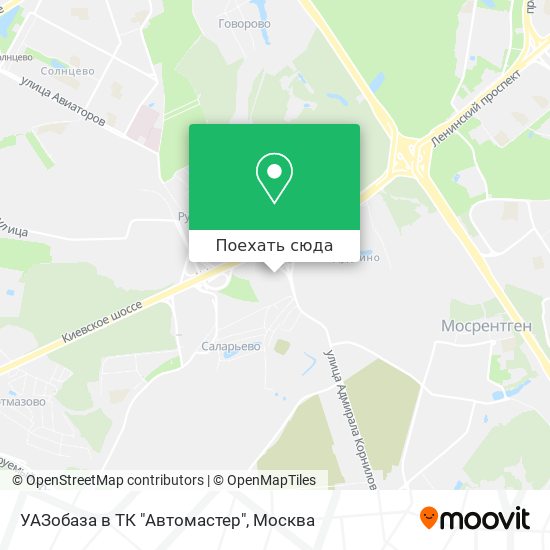 Карта УАЗобаза в ТК "Автомастер"