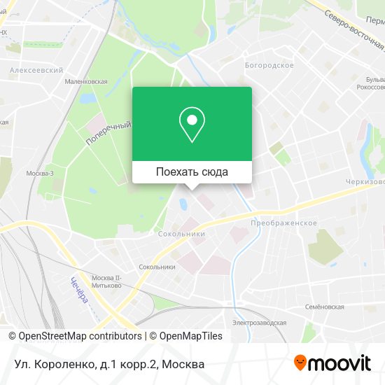 Карта Ул. Короленко, д.1 корр.2
