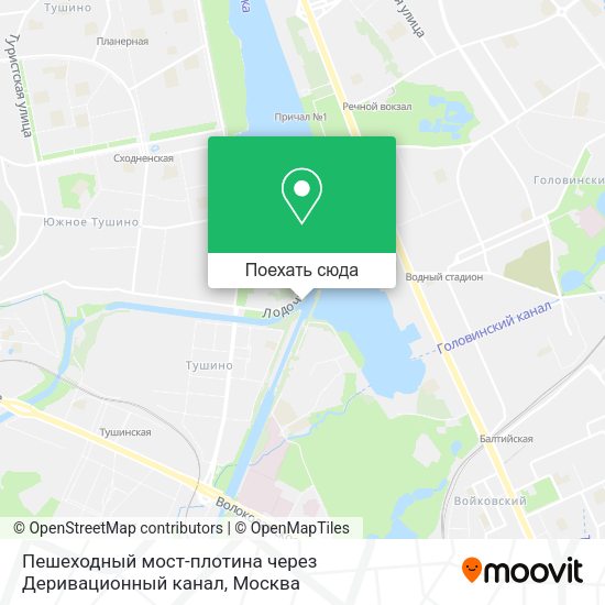 Карта Пешеходный мост-плотина через Деривационный канал