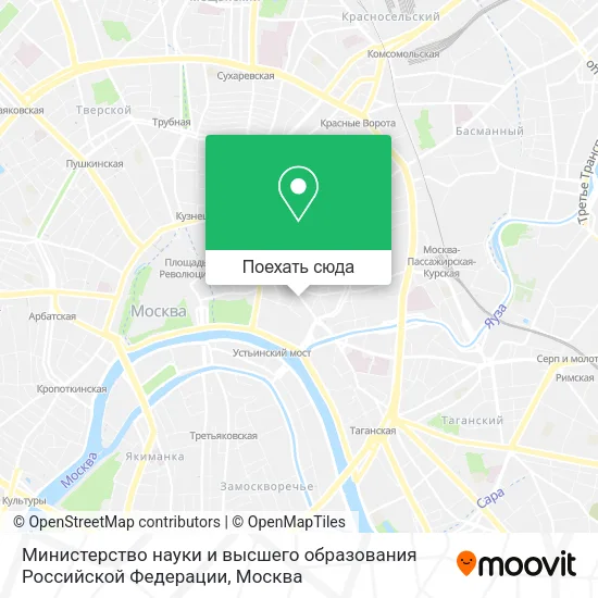 Карта Министерство науки и высшего образования Российской Федерации