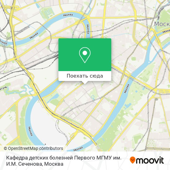Карта Кафедра детских болезней Первого МГМУ им. И.М. Сеченова