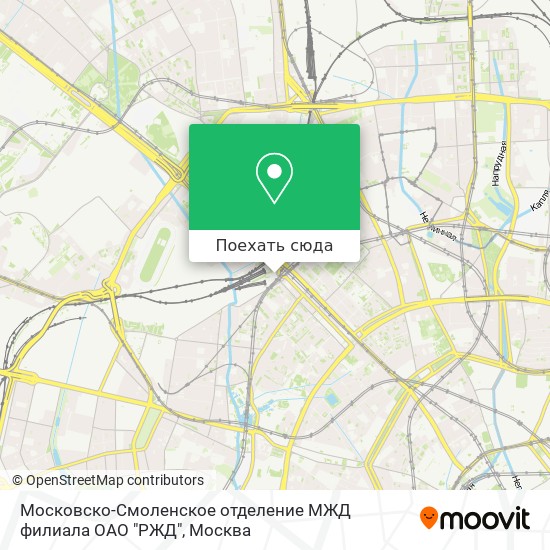 Карта Московско-Смоленское отделение МЖД филиала ОАО "РЖД"