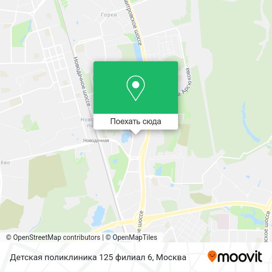 Карта Детская поликлиника 125 филиал 6