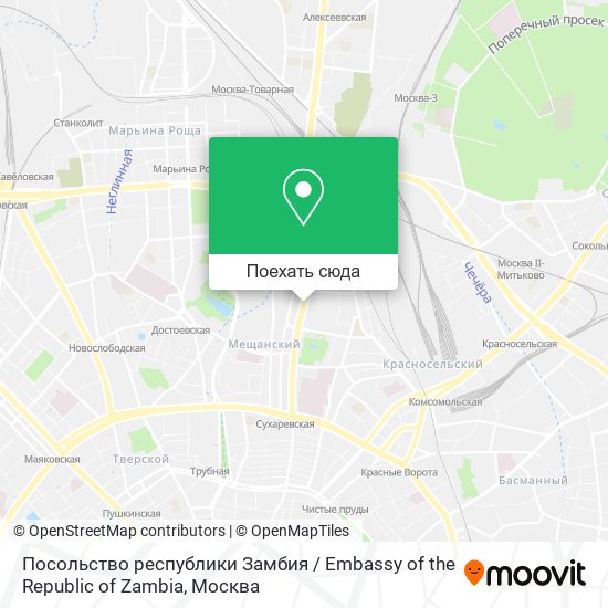 Карта Посольство республики Замбия / Embassy of the Republic of Zambia