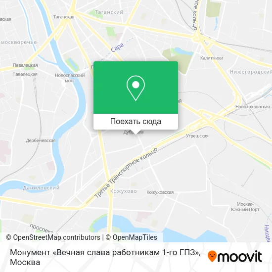 Карта Монумент «Вечная слава работникам 1-го ГПЗ»