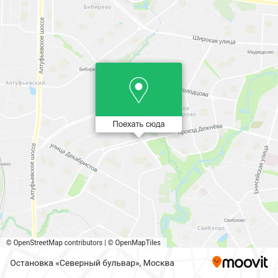 Карта Остановка «Северный бульвар»