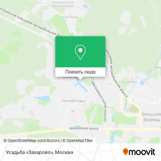 Карта Усадьба «Захарово»