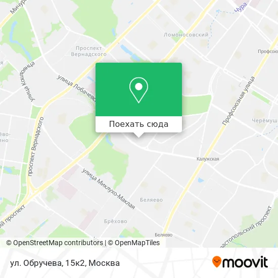 Карта ул. Обручева, 15к2