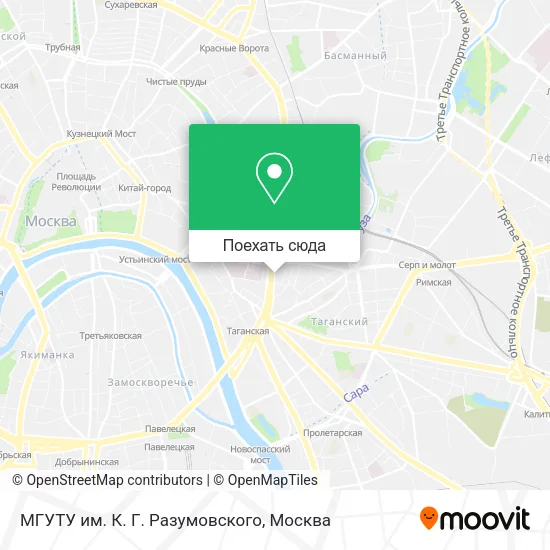 Карта МГУТУ им. К. Г. Разумовского