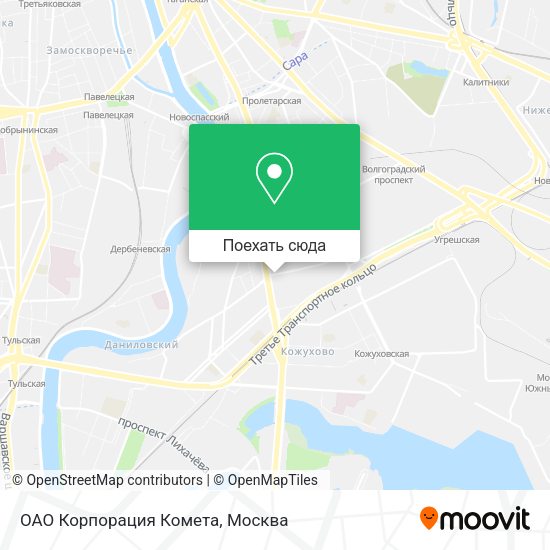 Карта ОАО Корпорация Комета
