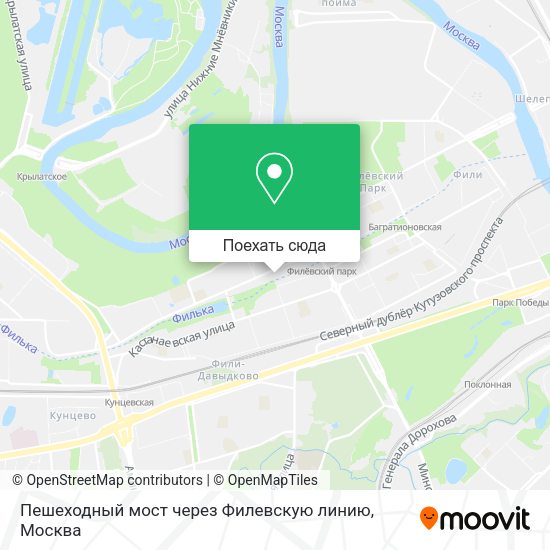 Карта Пешеходный мост через Филевскую линию