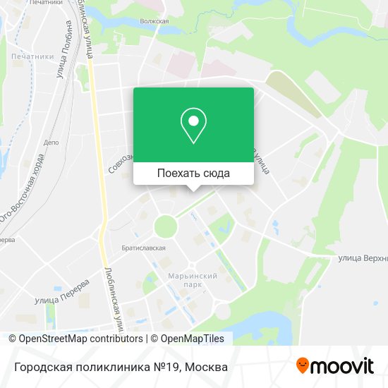 Карта Городская поликлиника №19