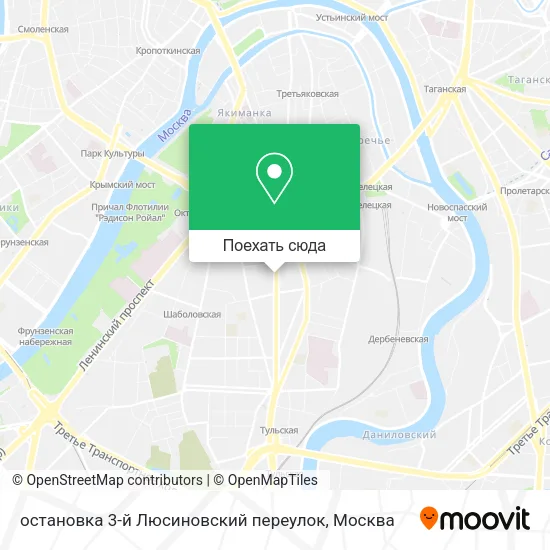Карта остановка 3-й Люсиновский переулок