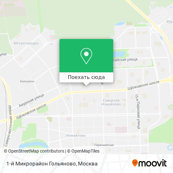 Карта 1-й Микрорайон Гольяново
