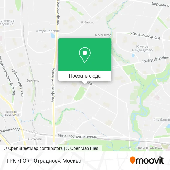 Карта ТРК «FORT Отрадное»
