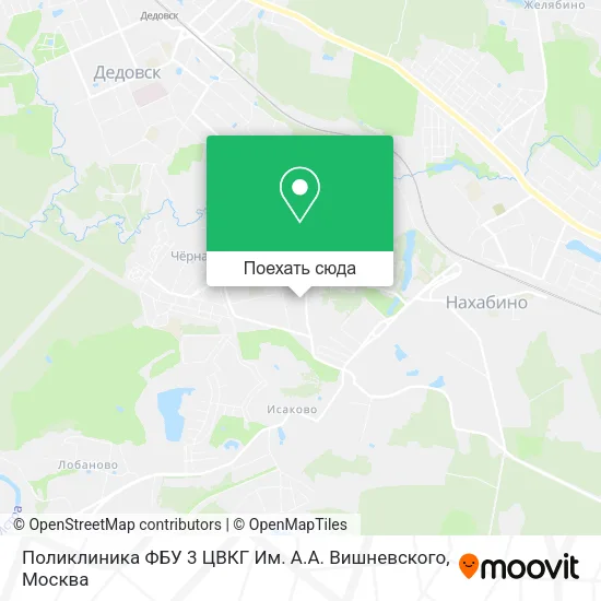 Карта Поликлиника ФБУ 3 ЦВКГ Им. А.А. Вишневского