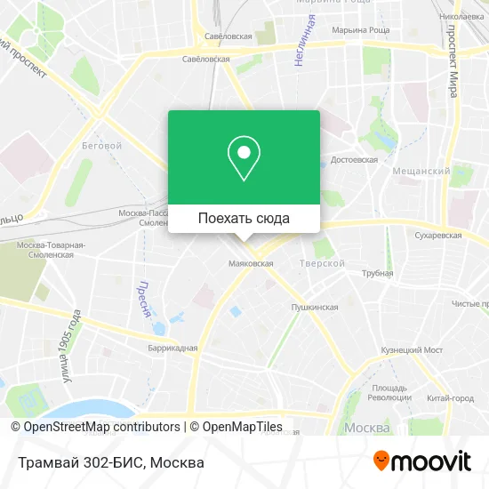 Карта Трамвай 302-БИС