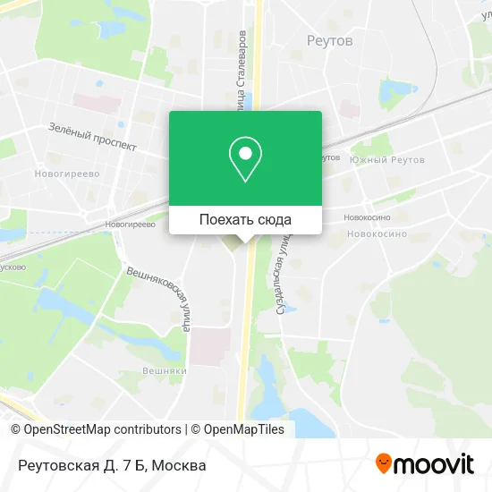 Карта Реутовская Д. 7 Б