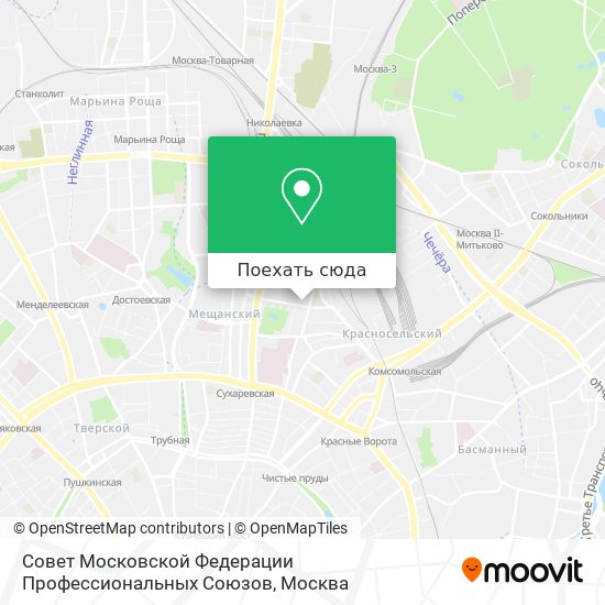 Карта Совет Московской Федерации Профессиональных Союзов