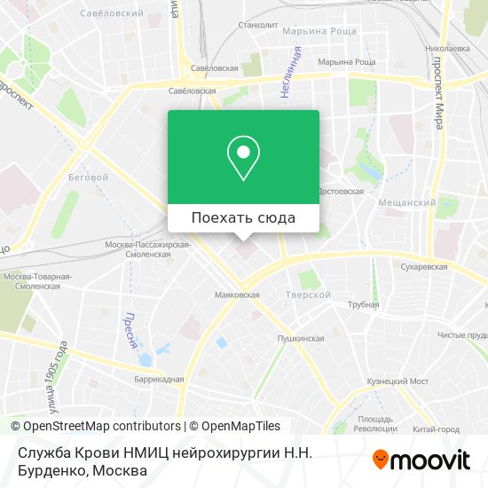 Карта Служба Крови НМИЦ нейрохирургии Н.Н. Бурденко