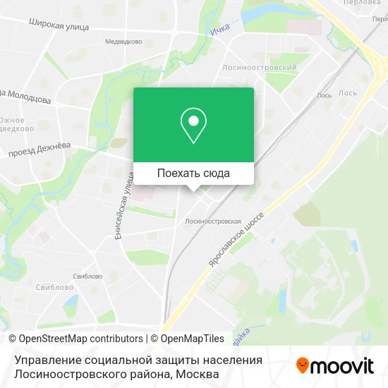 Карта Управление социальной защиты населения Лосиноостровского района