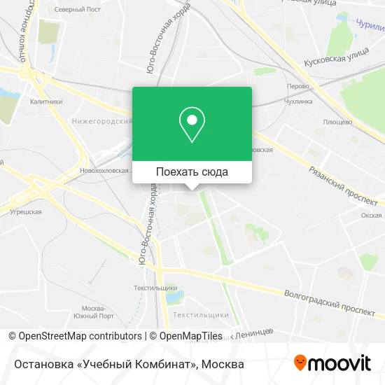 Карта Остановка «Учебный Комбинат»