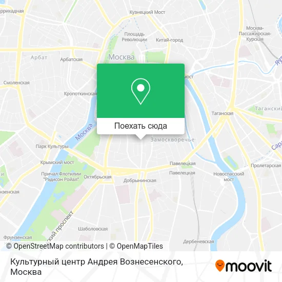 Карта Культурный центр Андрея Вознесенского