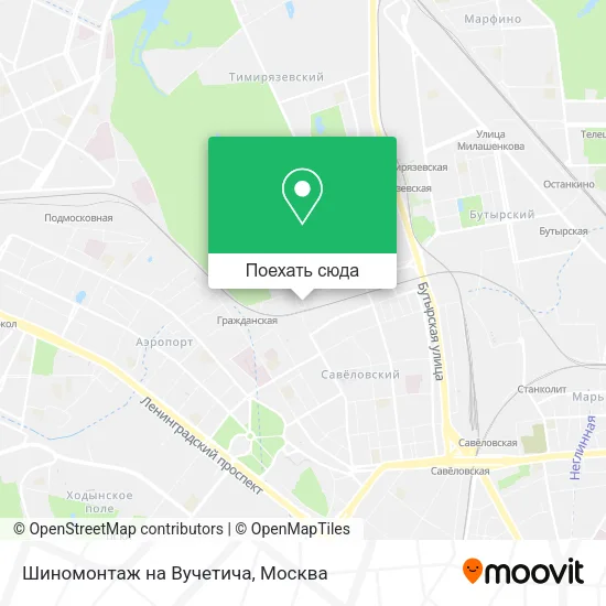 Карта Шиномонтаж на Вучетича