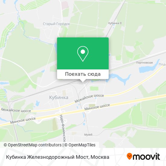 Карта Кубинка Железнодорожный Мост
