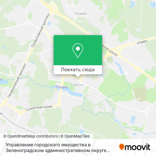 Карта Управление городского имущества в Зеленоградском административном округе города Москвы Департамента